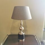 Lampe vintage 70 acier et cuir