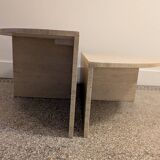 Table basse ronde en travertin par Up & Up, Italie 1970