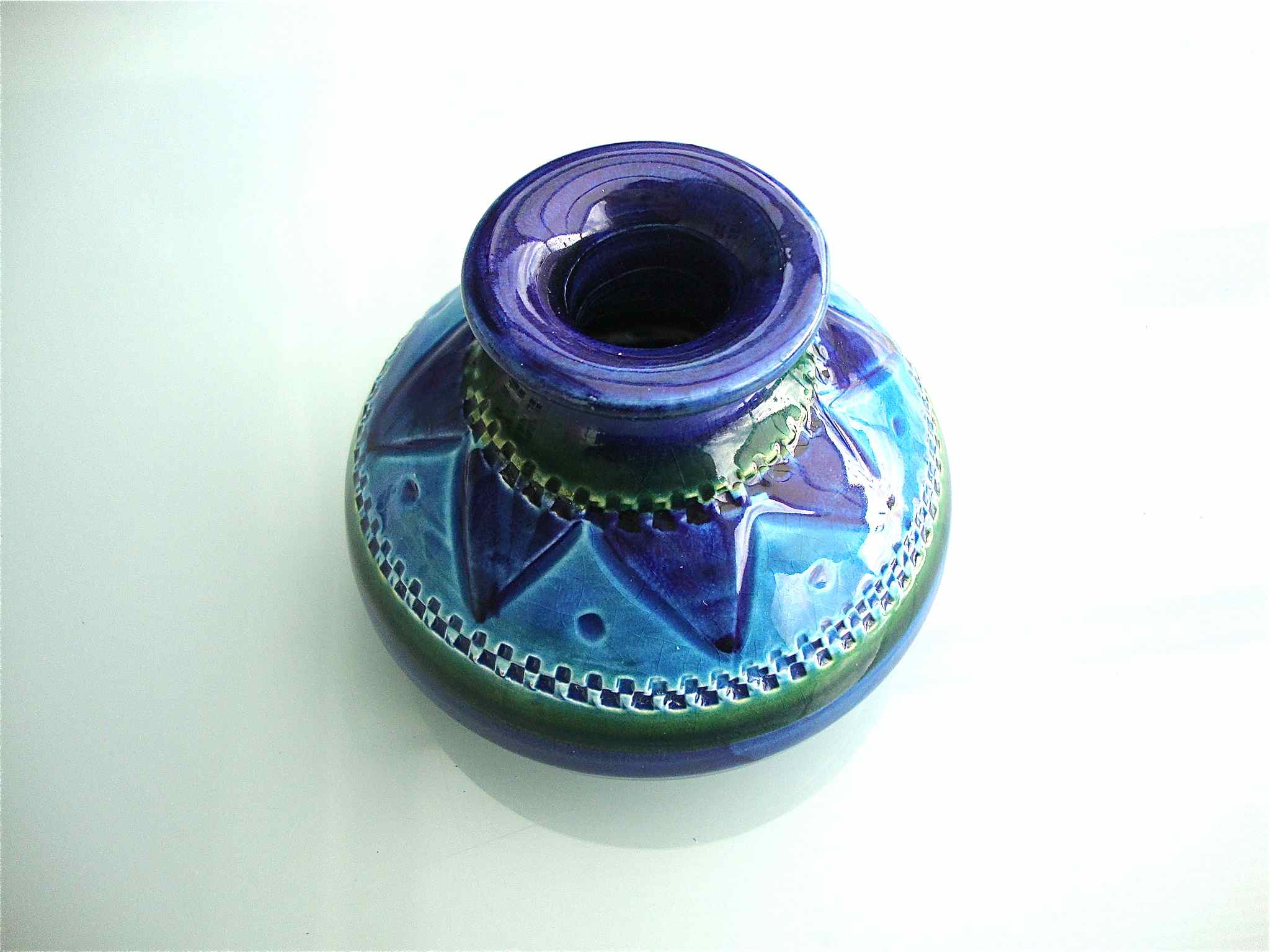 Small vase Aldo Londi Bitossi Rimini blu