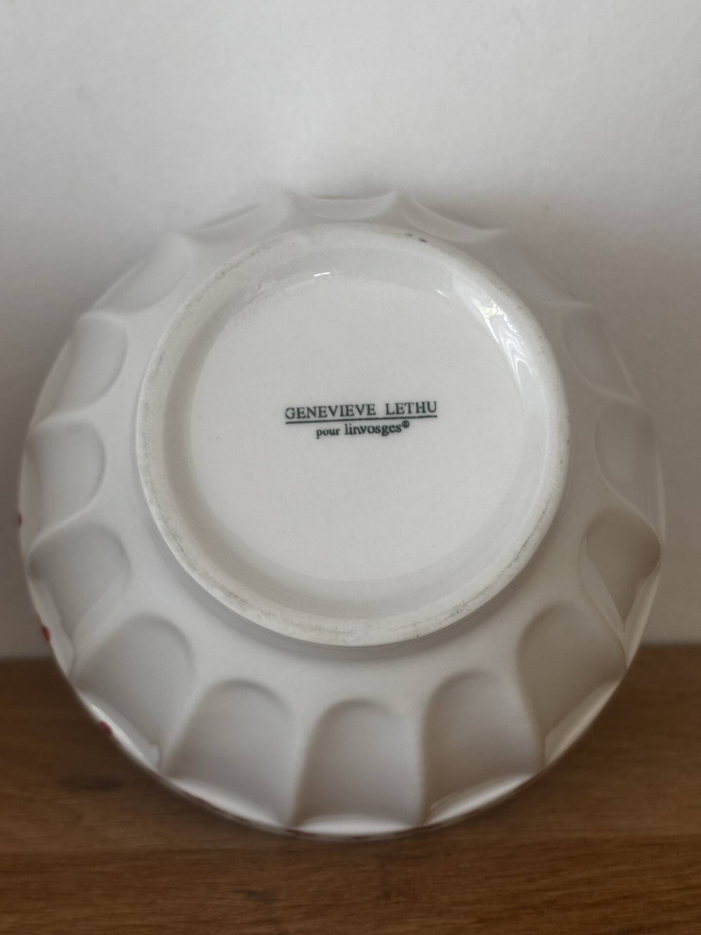 Set of 4 ribbed bowls Geneviève Lethu Linvosges cherries