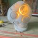 Vintage carved stone mushroom table lamp