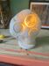 Vintage carved stone mushroom table lamp