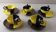 Set of 5 cups + saucers, two-tone ceramic, Luc Lucchesi, by Vall