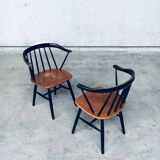 Set of Mid-Century Modern Fanett Armchairs, Denmark, 1950s