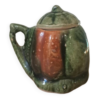 Small vintage slip box in the shape of a melon