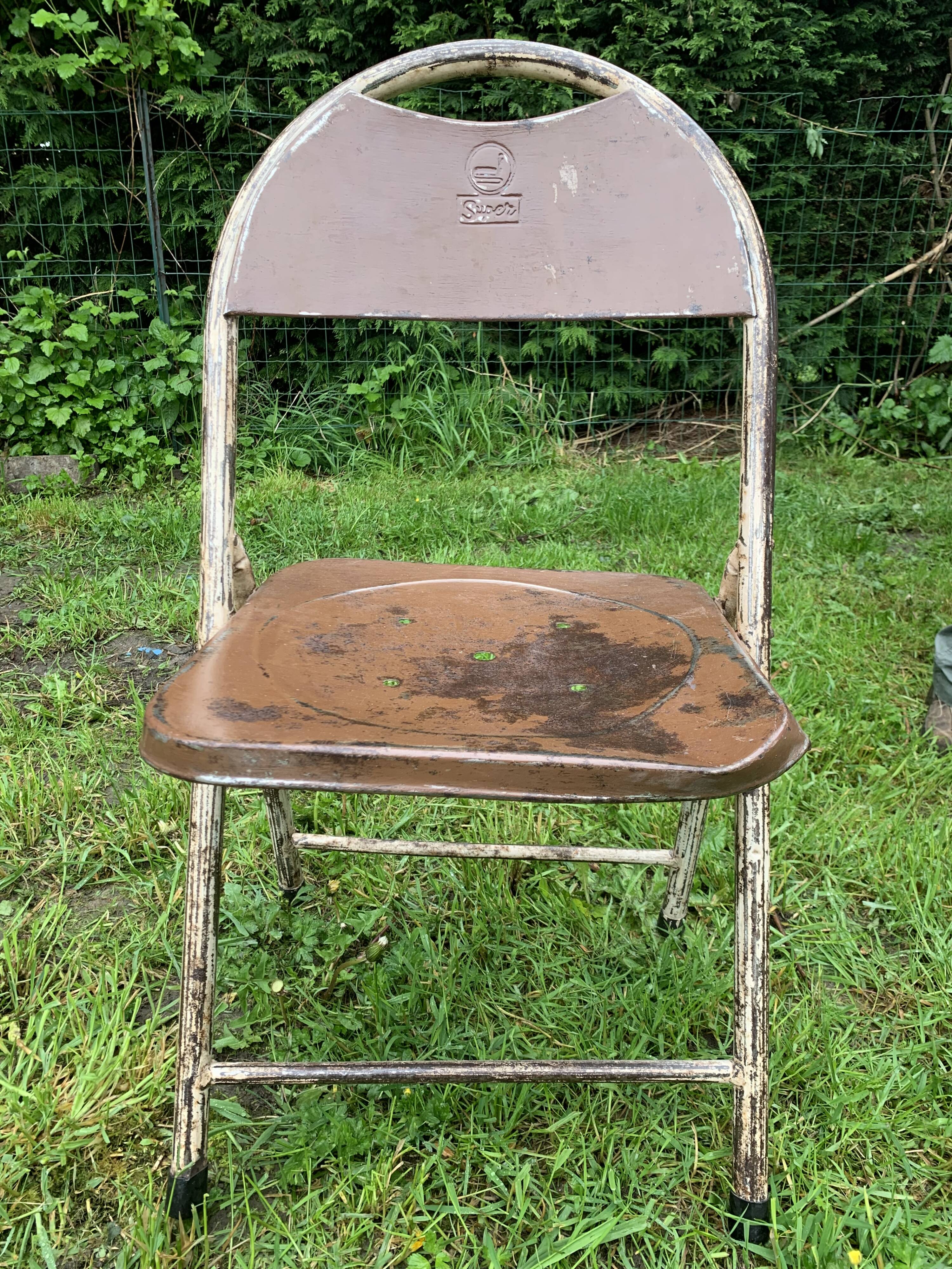 Folding metal chairs