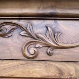 Empire wardrobe in solid walnut, France, mid-19th century.