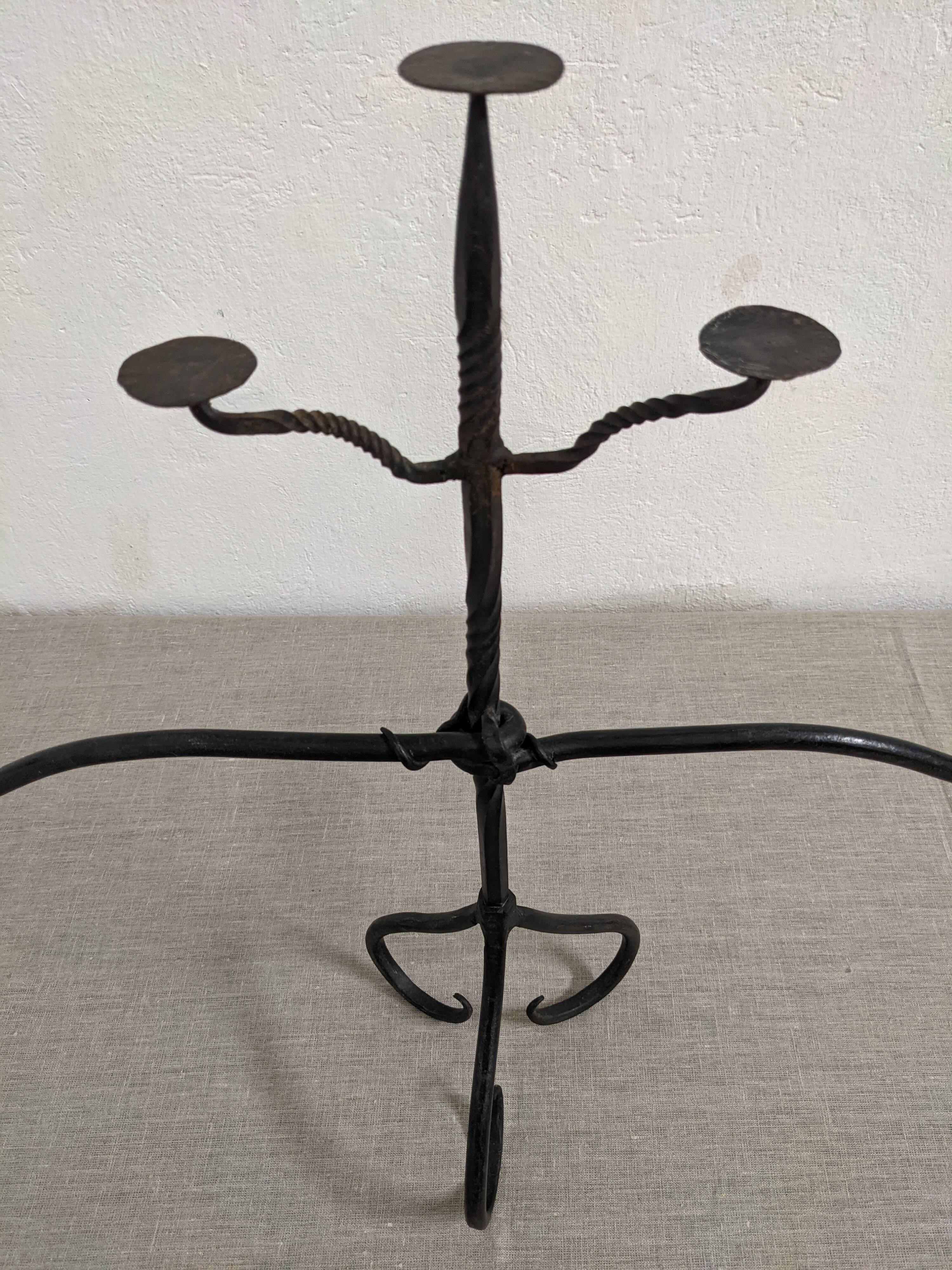 Wrought iron candlestick XIXth