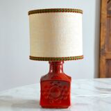 Red ceramic table lamp from Germany, 1970s