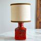 Red ceramic table lamp from Germany, 1970s