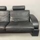 Black Leather Ake Fribytter “Kroken” Two-Seater Sofa for Nelo Möbel. Sweden