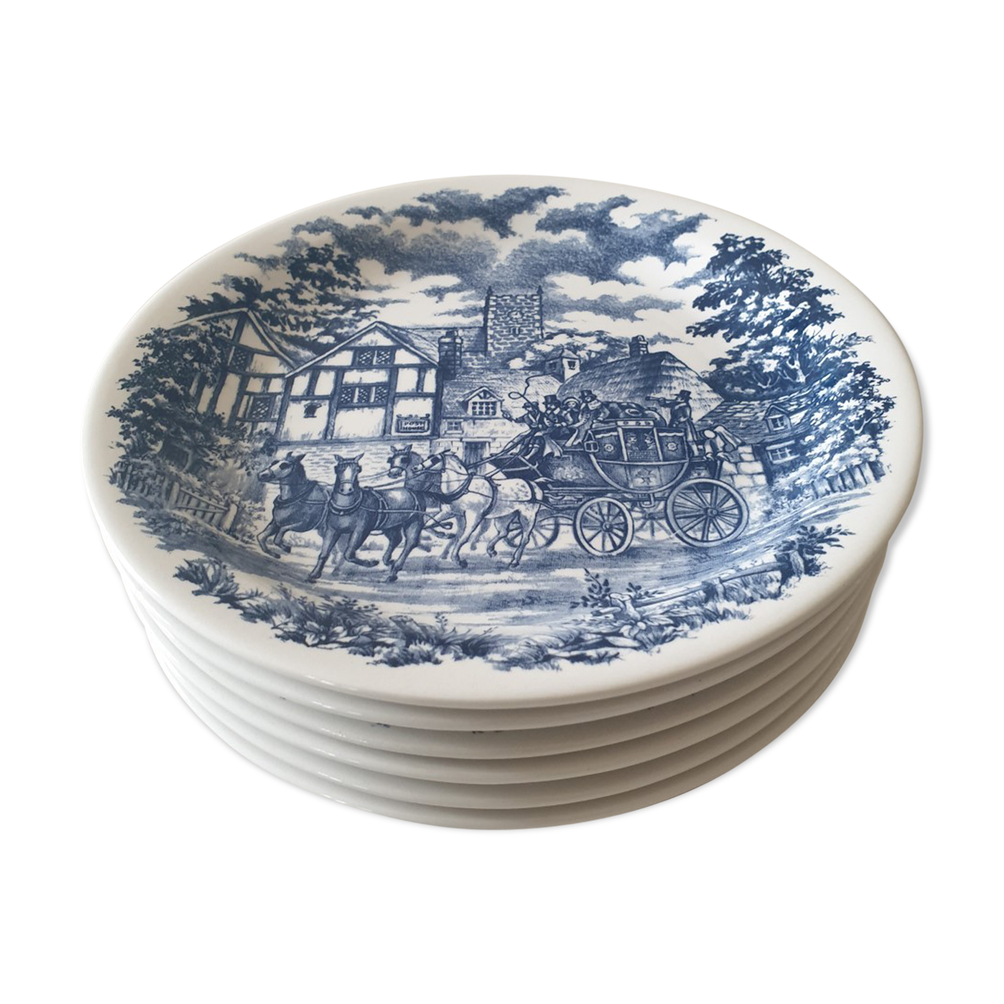 Set of 6 Oxford plates