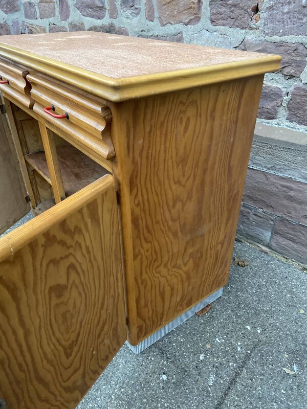 Buffet bas mado en pitchpin vintage 1950