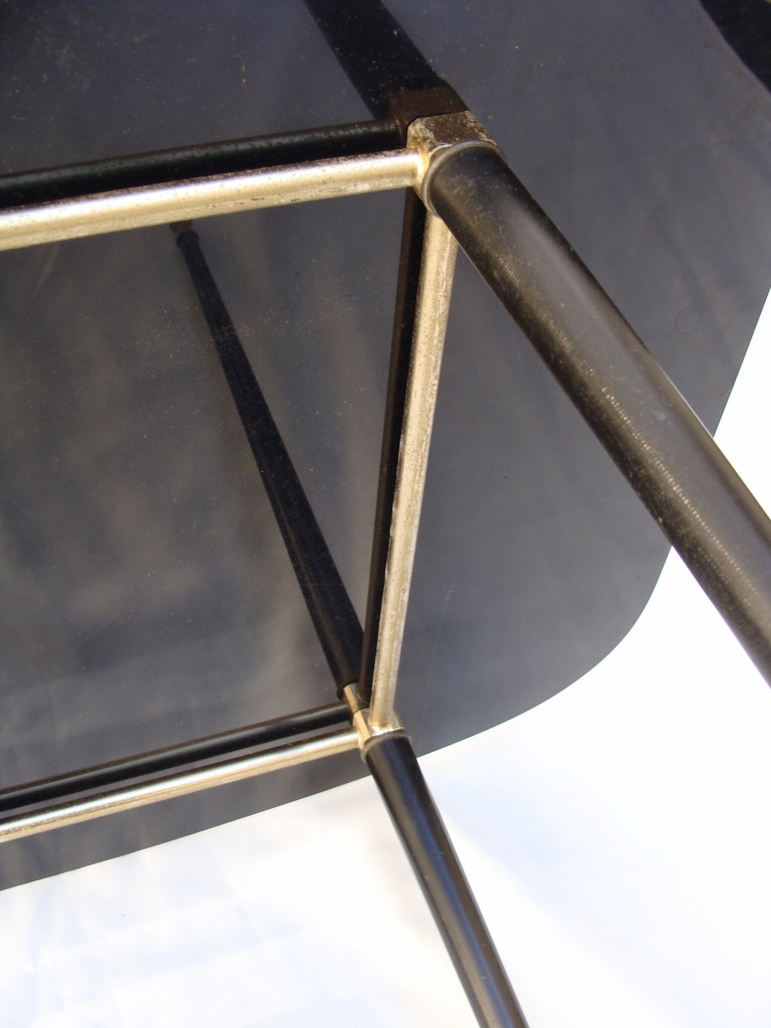 Black glass coffee table 1950