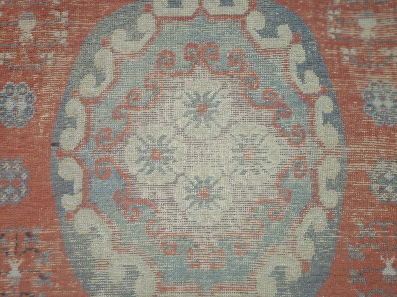 Antique Khotan rug Uyghur East Turkestan 1910