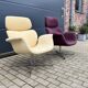 2x Artifort Big Tulip by Pierre Paulin, oud model met kruisvoet
