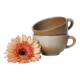 Set of 2 stoneware cups, Grès du Marais, vintage, 1980