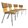 1970s Set of Four Plywood Chairs with Fabric Upholstery , Germany