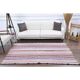 Vintage Turkish Oushak Handmade Wool Cotton Pink Kilim Area Rug 137x219