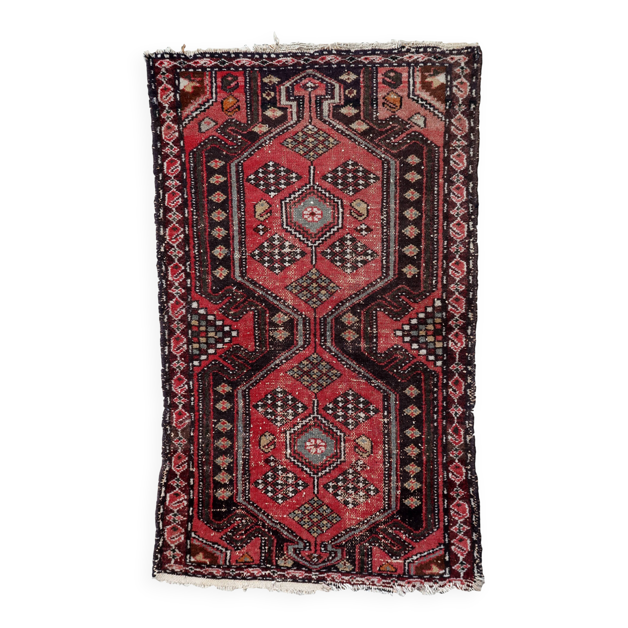 Tapis vintage fait main Hamadan persan – 78 cm x 131 cm 1C957