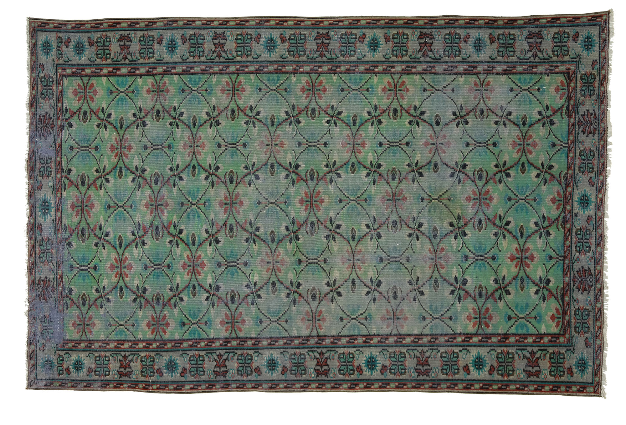 Anatolian handmade vintage rug 270 cm x 181 cm