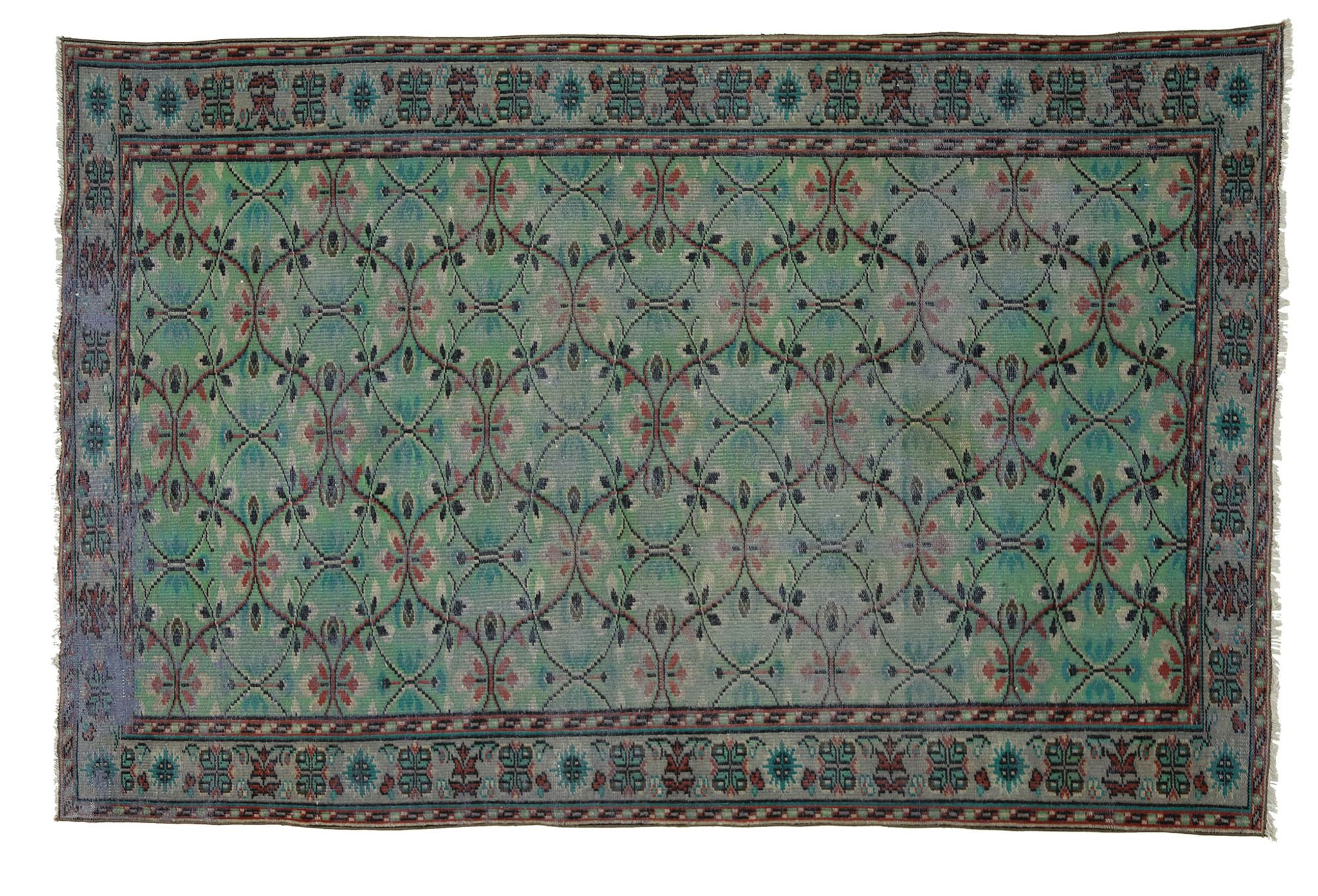 Anatolian handmade vintage rug 270 cm x 181 cm