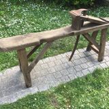 Ancien établi de menuisier banc d'âne XIXème
