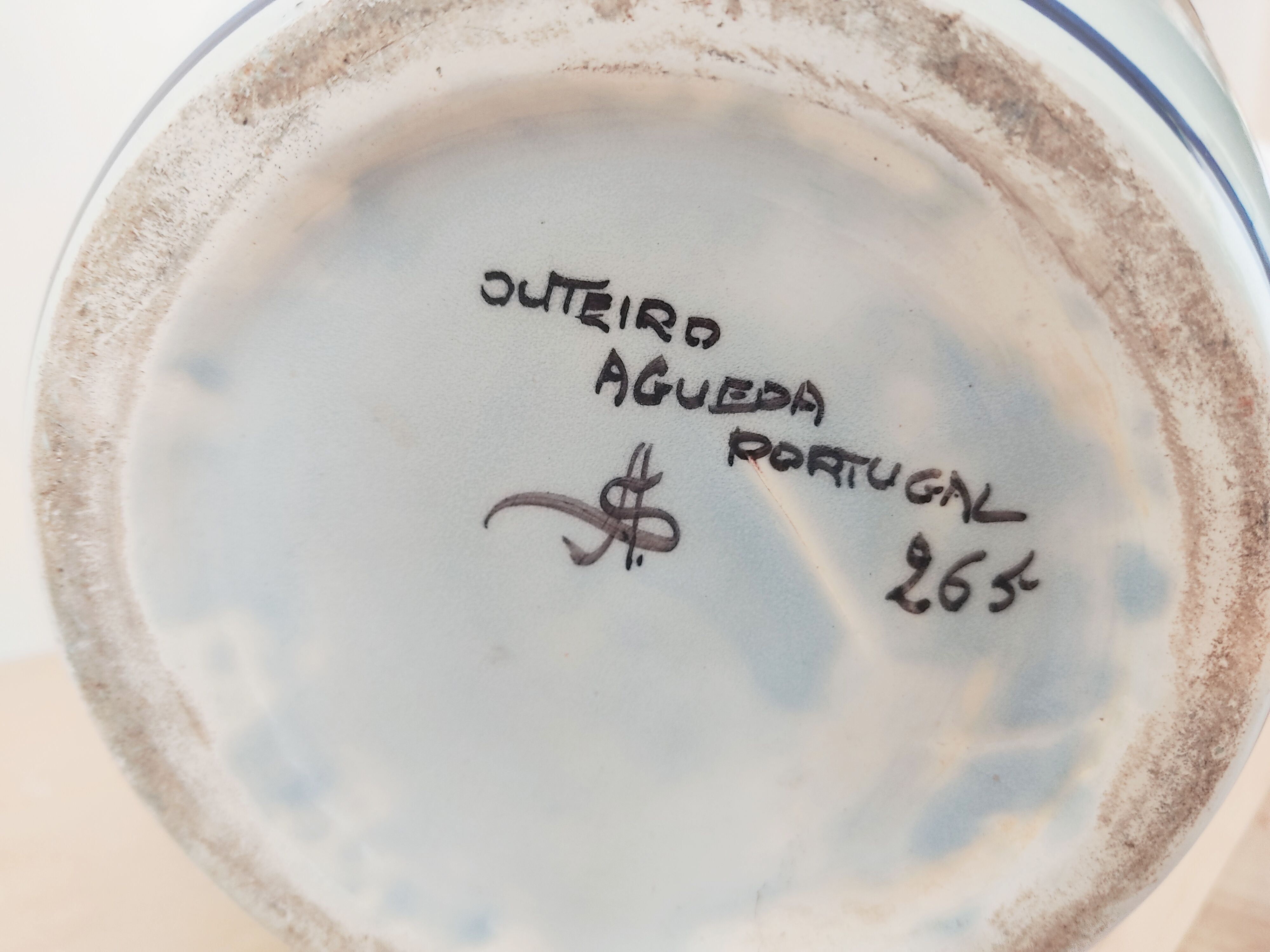 35 cm Portuguese ceramic vase Outeiro Agueda