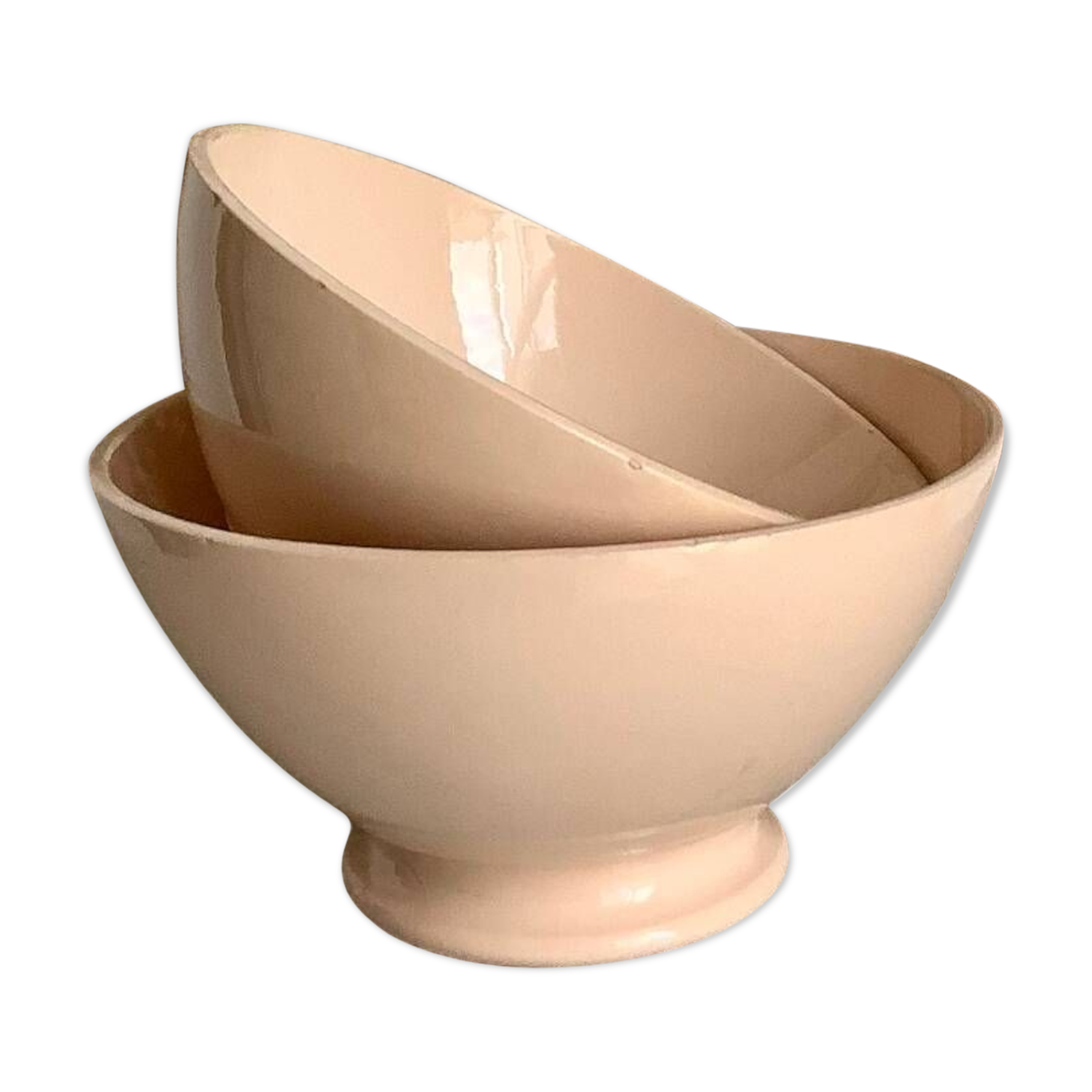 2 powder pink Digoin bowls