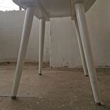 Set of 6 mismatched white chairs