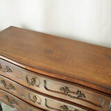 Louis XV style chest of drawers in solid oak, 20th century