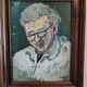 Gouache on framed cardboard "Old man with glasses", V. Lod (20th century)