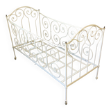 White wrought iron folding bed