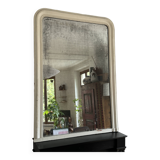 Very large white Louis Philippe mirror 145cm patinated vintage old