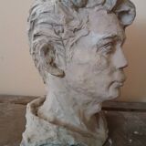 A. Novelli, male bust, plaster sculpture