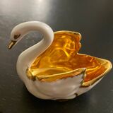 2 Limoges porcelain swan-shaped salt cellars