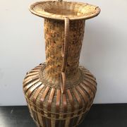Vase rotin tressé grand modèle déco vintage