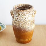 Vase with handles 70s lava stone