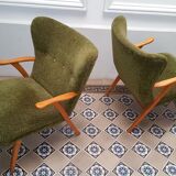 Pair of chairs WING Zig Zag cocktail vintage 50 60 year