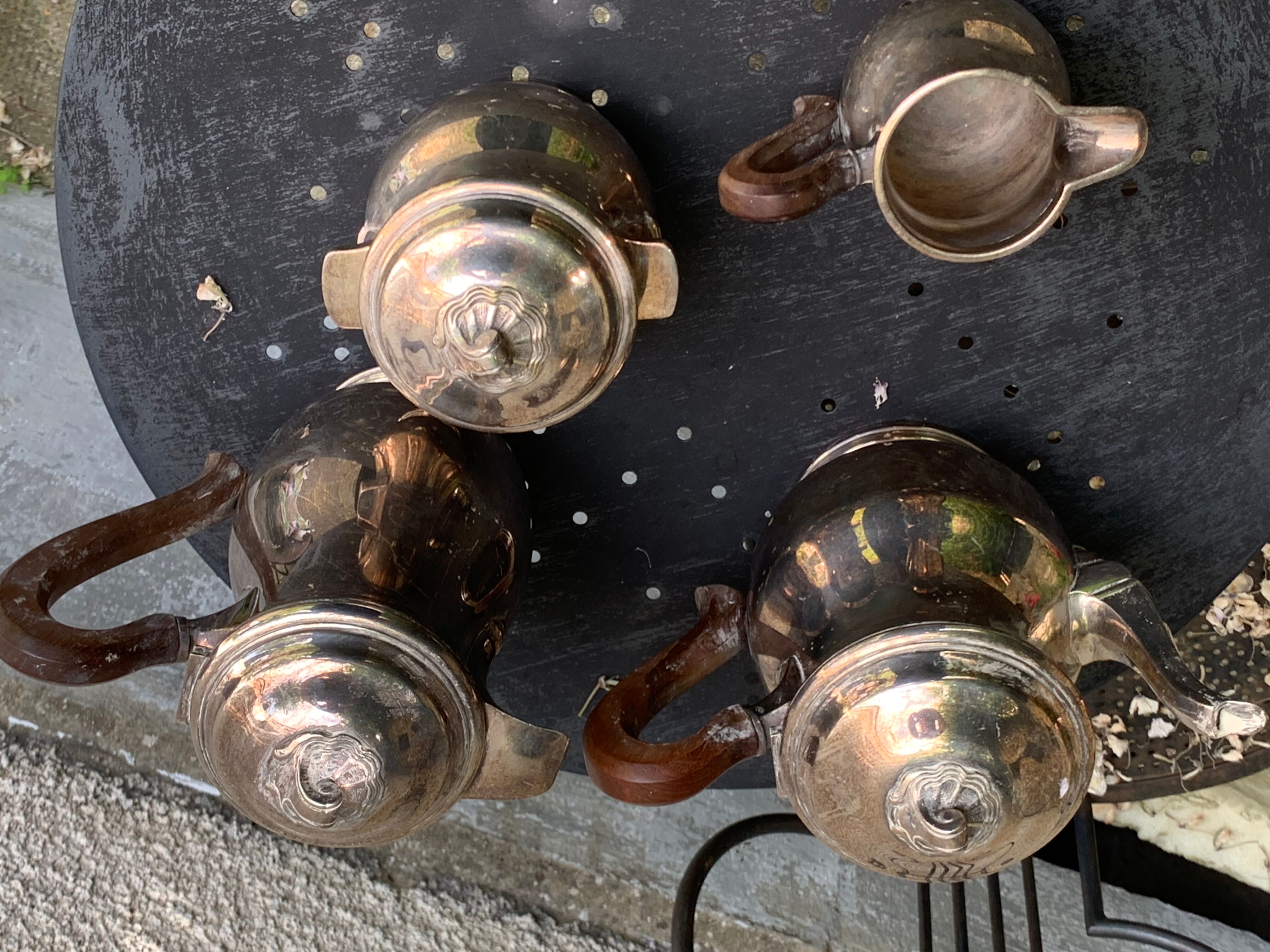 Coffee set in silver metal Orbrille hallmark