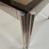 Aluminium coffee table with smoked glass by Georges Ciancimino, 1970.