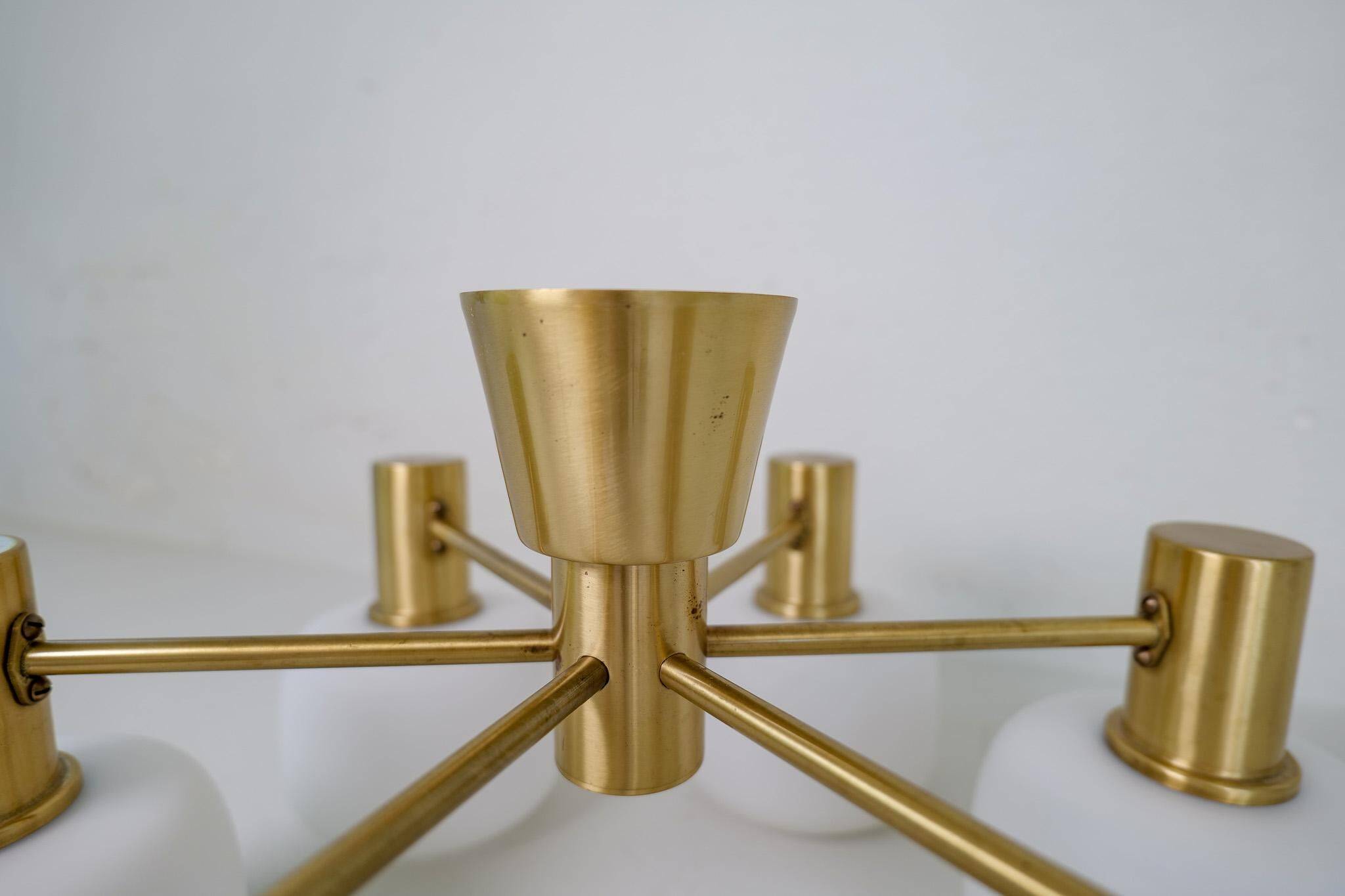 Mid-century brass ceiling light ASEA Sweden, 1950s