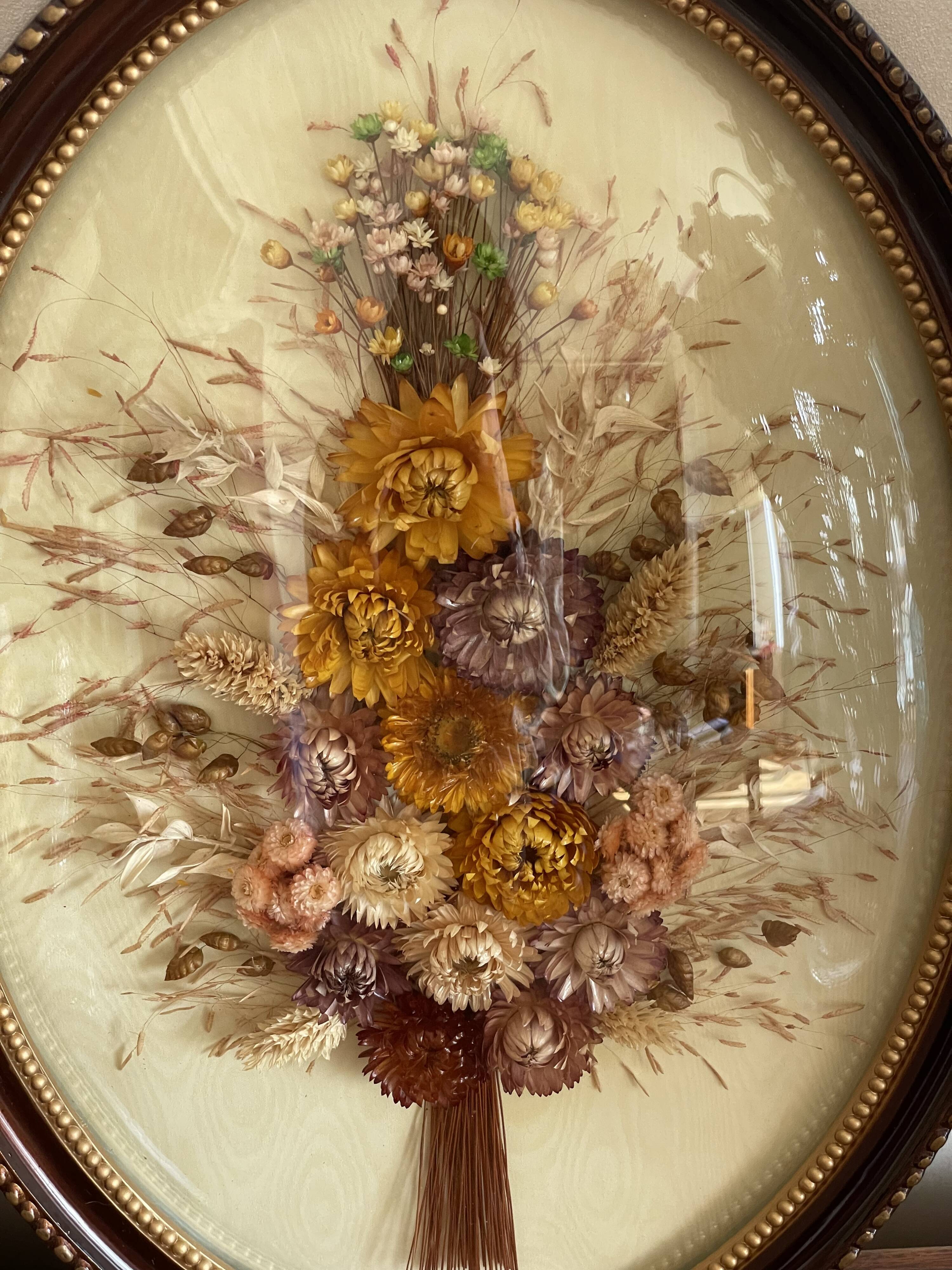 Duo of dried flower bouquet frames