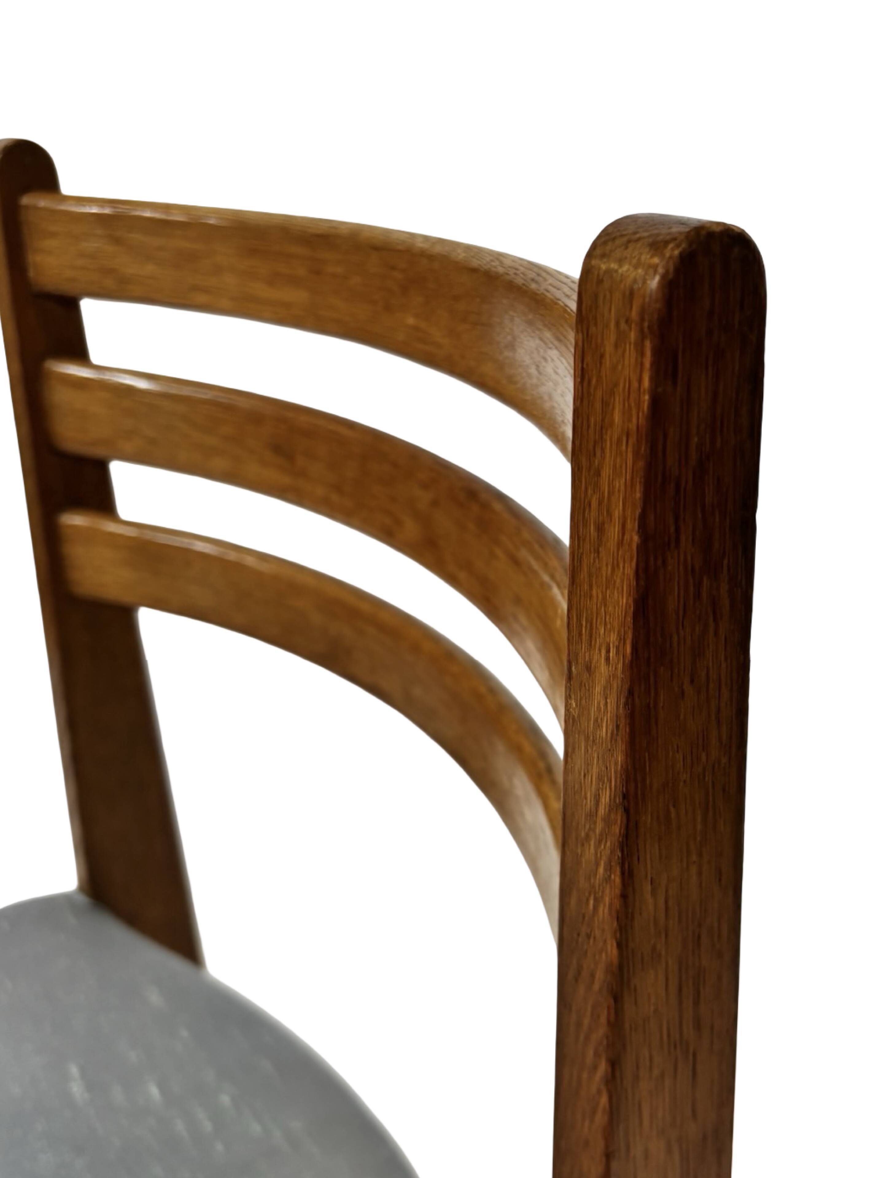 Vintage rare three-legged dining chair 1960s oak heart chair