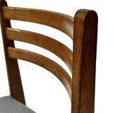 Vintage rare three-legged dining chair 1960s oak heart chair