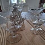 6 cut crystal champagne coupes, 20th century