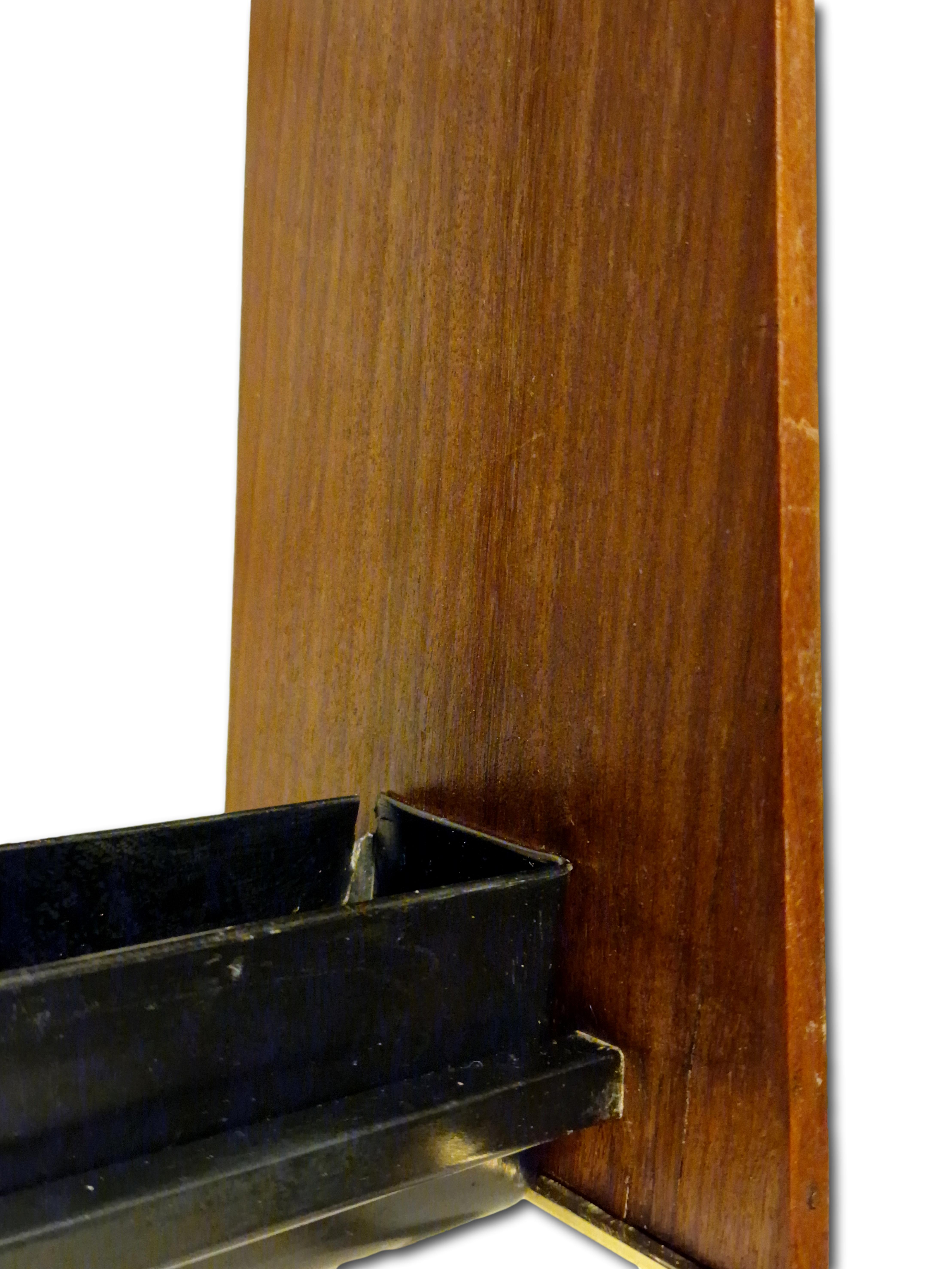 Italian umbrella door in teak and metal, 1960s