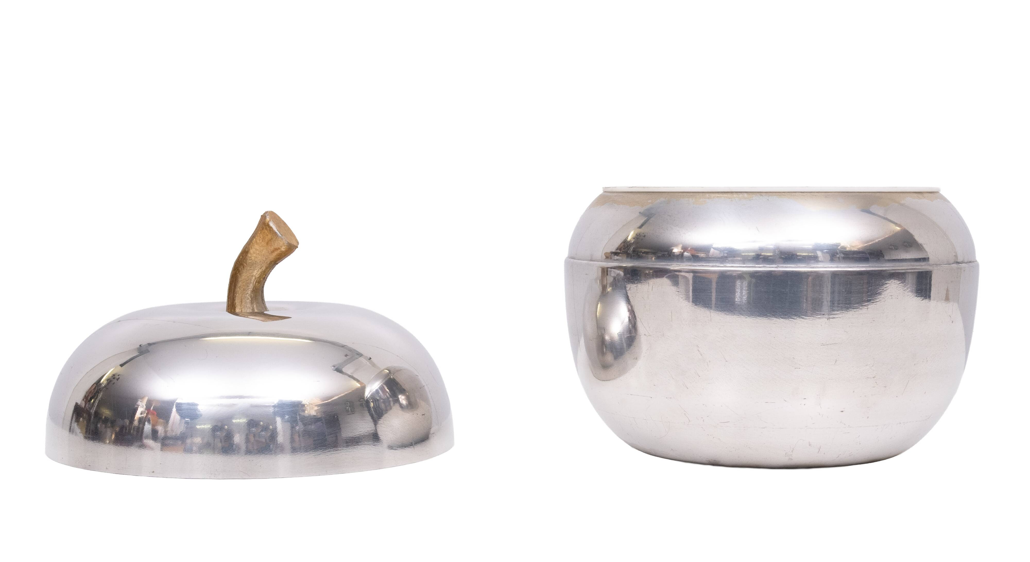 Iconic Aluminum apple Ice Bucket 1970s Italy