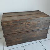 Old waxed wooden trunk 19th century