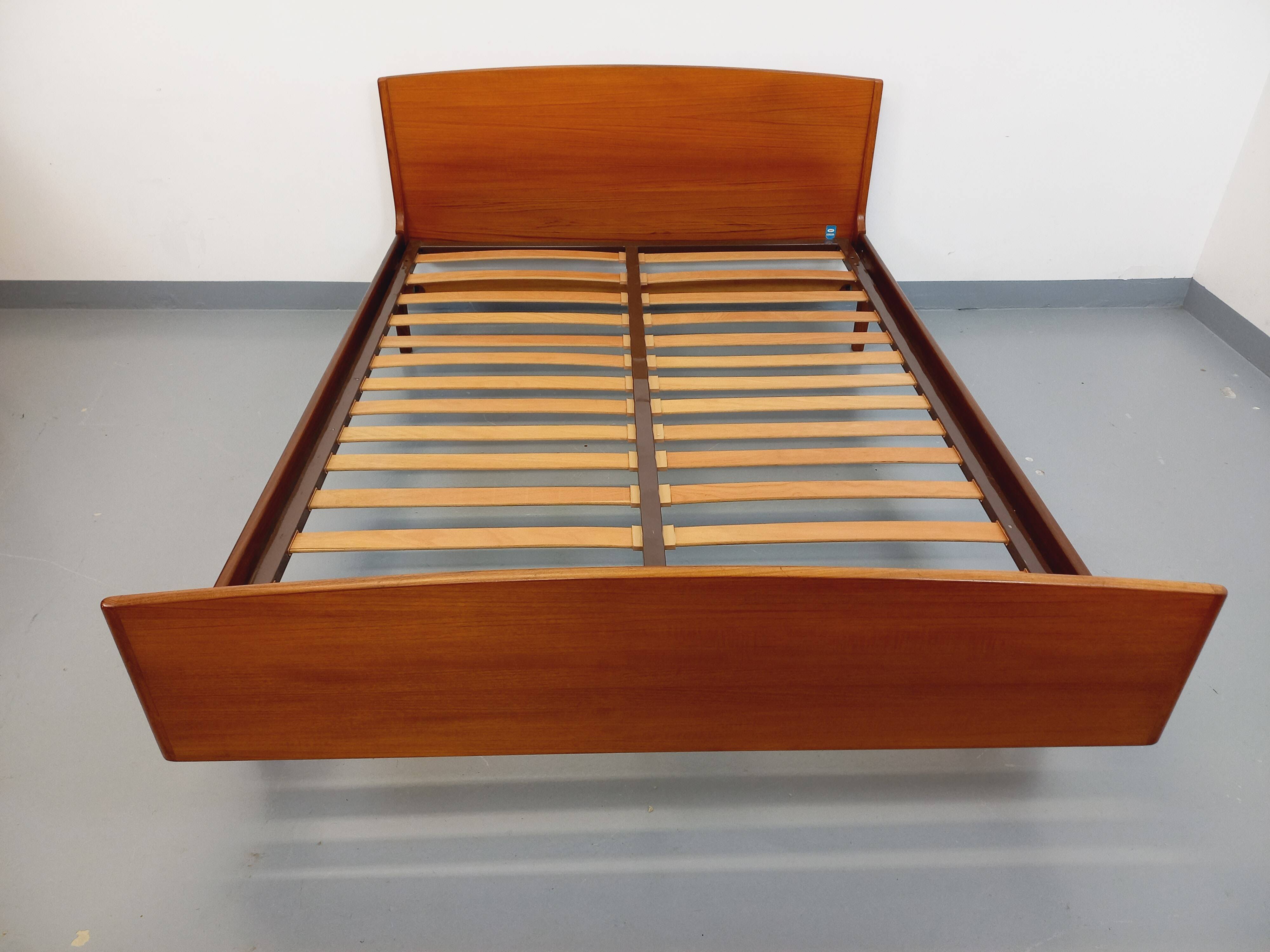Carlström & Co vintage Scandinavian teak double bed from the 1960s